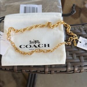 Coach Gold-Tone Chain Necklace